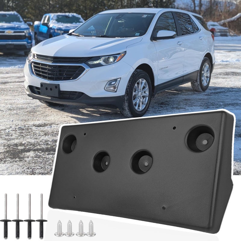 Wocch Front License Plate Frame for Chevy Equinox 2018 2019 2020 2021 Front Bumper License Plate Holder Mounting Bracket Replace  23320630 GM1068190